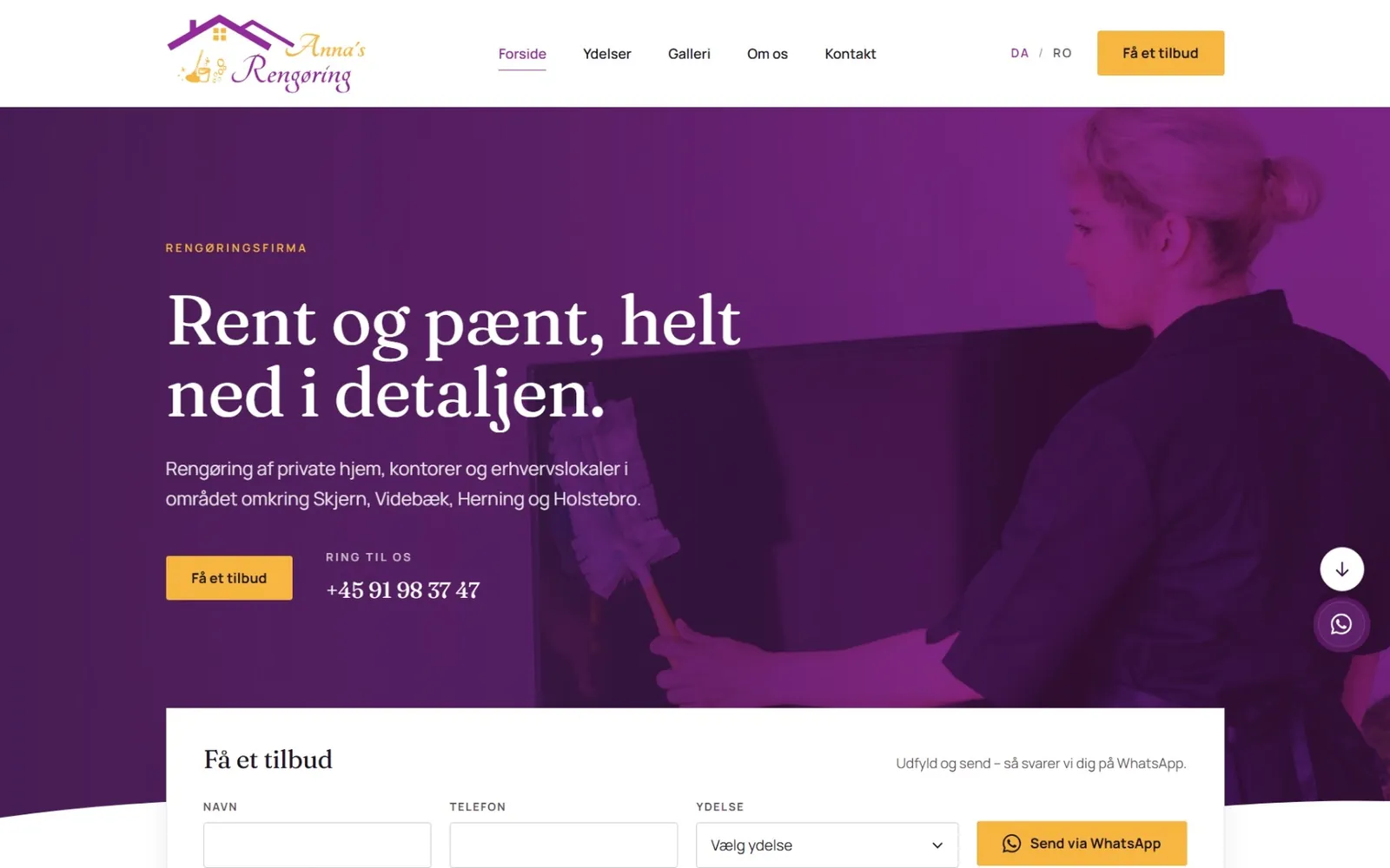 Anna's Rengøring website