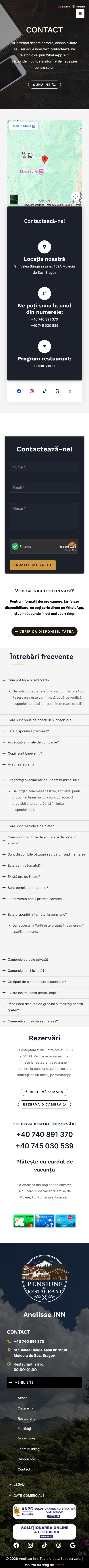 Pagina de contact pe mobil