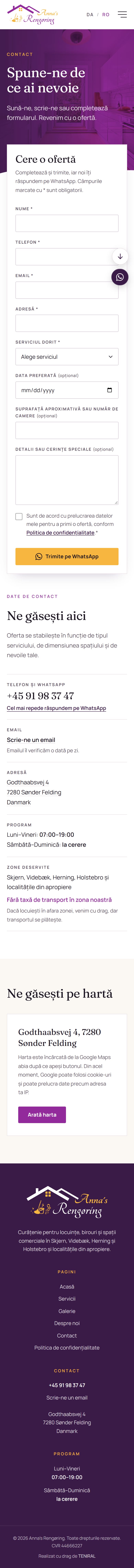 Pagina de cerere de ofertă în română pe mobil