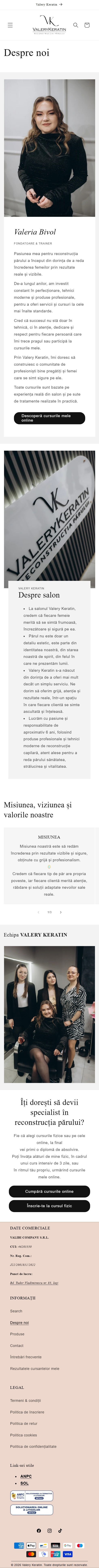 Pagina Despre noi pe mobil